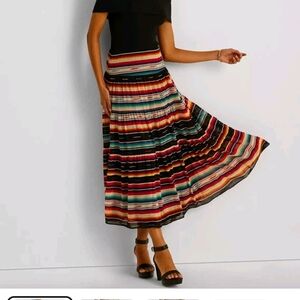 NWT Lauren Ralph Lauren Vibrant Striped A-Line Skirt